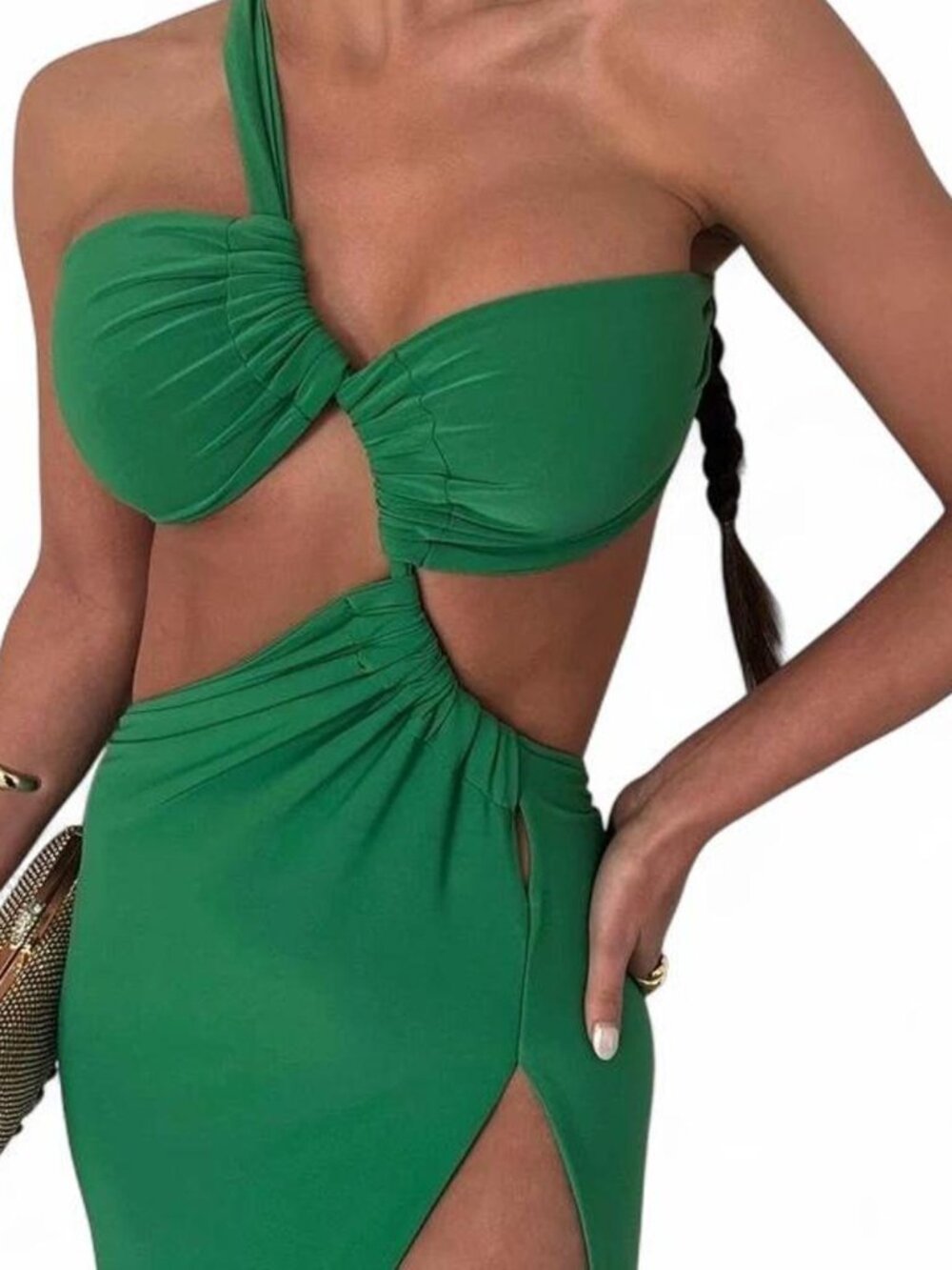 Green Asymmetrical Dress